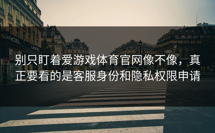 别只盯着爱游戏体育官网像不像，真正要看的是客服身份和隐私权限申请