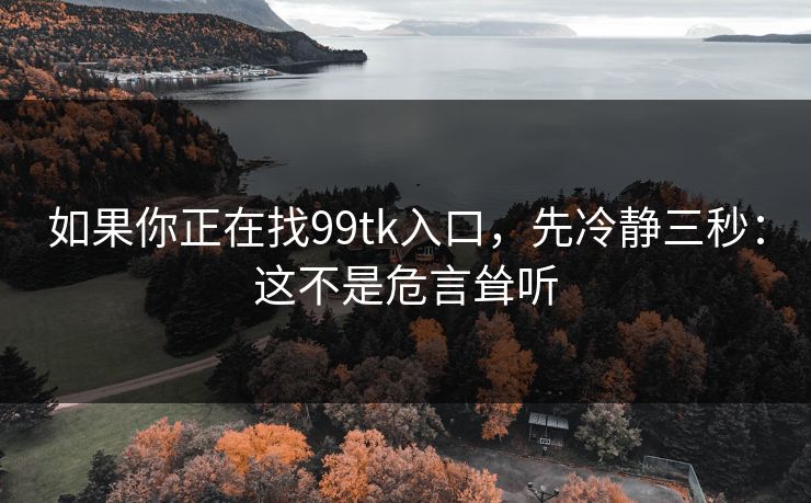 如果你正在找99tk入口，先冷静三秒：这不是危言耸听