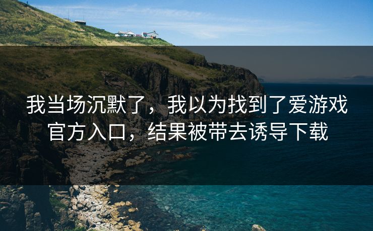 我当场沉默了，我以为找到了爱游戏官方入口，结果被带去诱导下载
