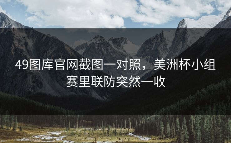 49图库官网截图一对照，美洲杯小组赛里联防突然一收
