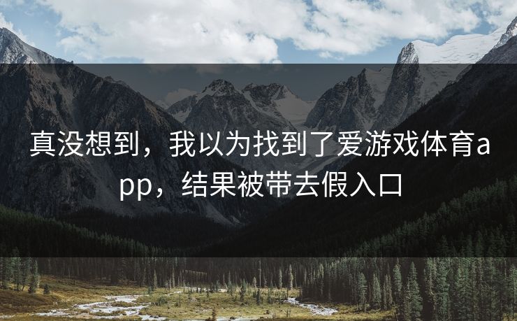 真没想到,我以为找到了爱游戏体育app,结果被带去假入口 真没想到,我以为找到了爱游戏体育app,结果被带去假入口