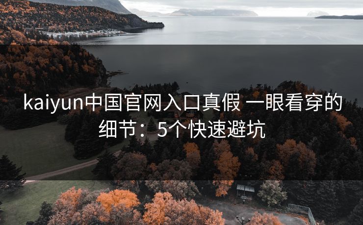 kaiyun中国官网入口真假 一眼看穿的细节：5个快速避坑